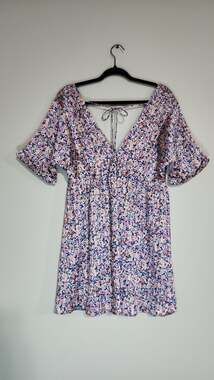 Lulus Express Yourself Blush Pink Floral Print Satin Babydoll Mini Dress